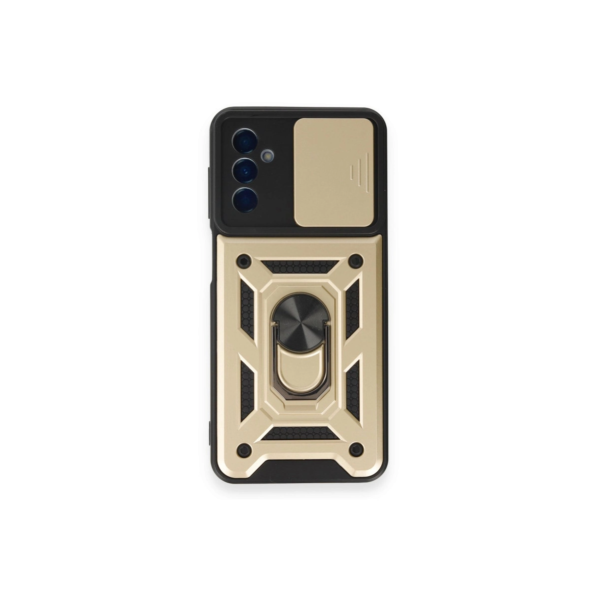 Samsung Galaxy M14 5g Kılıf Pars Lens Yüzüklü Silikon - Gold