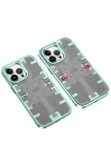 Newface Apple İphone 13 Pro Kılıf Mekanik Bumper Kapak - Yeşil
