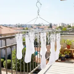 Sunup Sn-29188 Metal Çorap Askısı 30 Mandallı Paslanmaz Çelik İç Çamaşırı Kurutma Askılığı