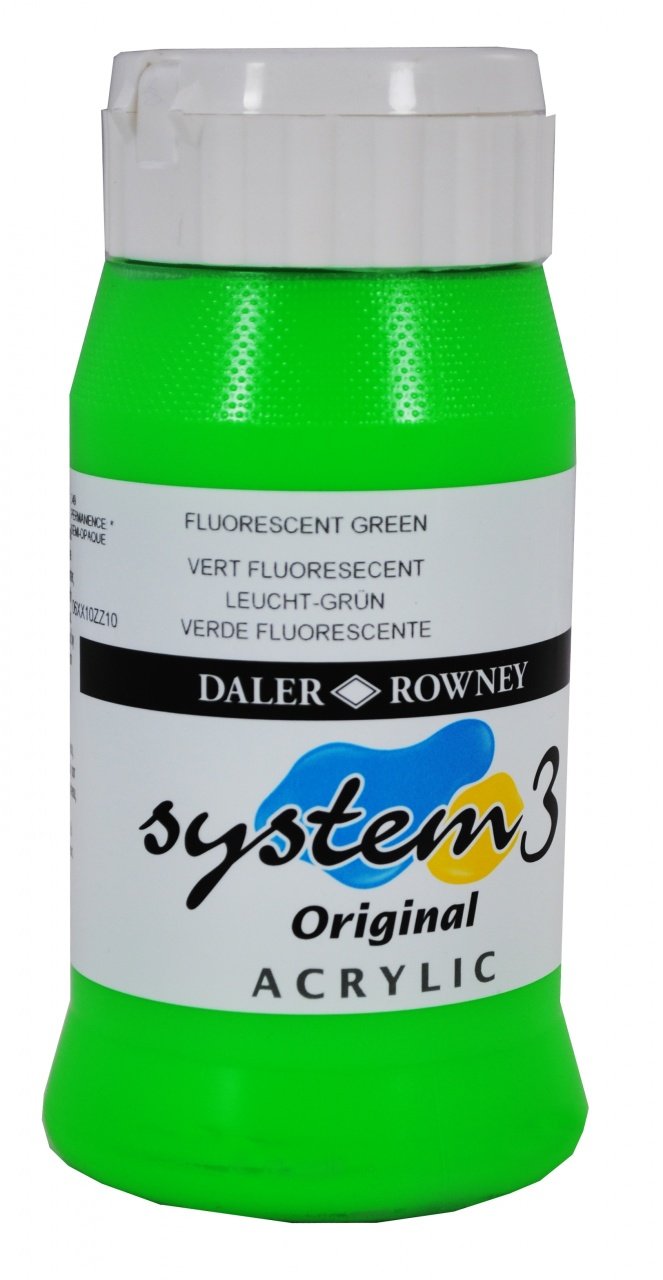 System 3 Akrilik Boya 500ml N:349 Fluorescent Green