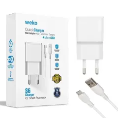 Weko Wk-21434 2.1 Amper Telefon Şarj Adaptörü + Micro Usb Kablo