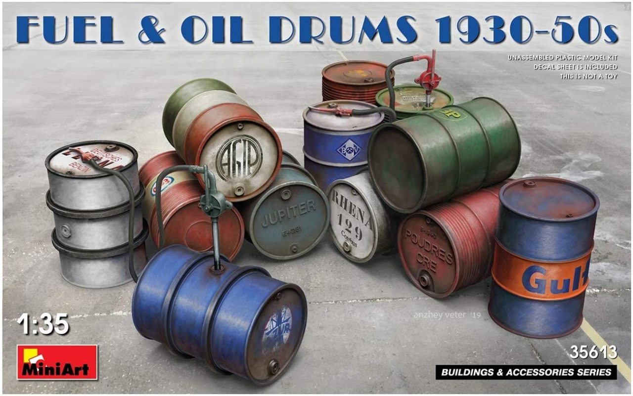Maket Petrol Varilleri 1930-50s - 1:35 - 35613