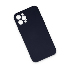 İphone 12 Pro Max Kılıf Nano İçi Kadife Silikon - Lacivert
