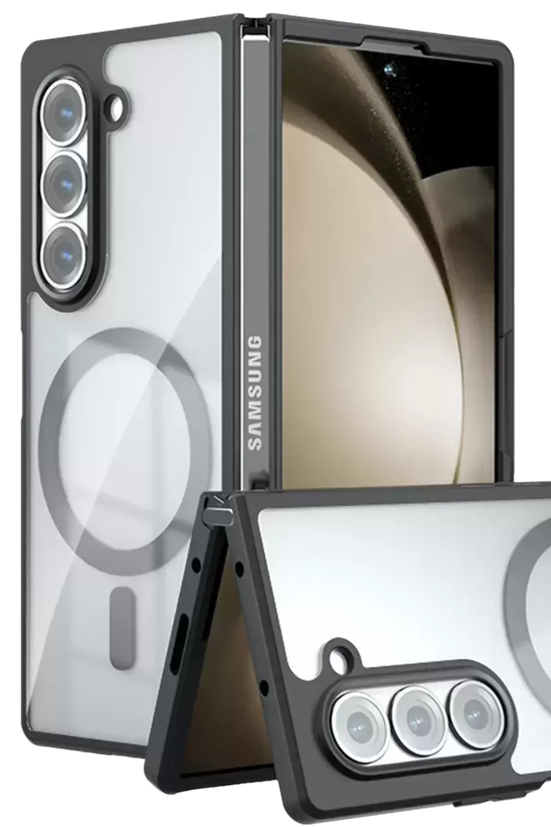 Newface Samsung Galaxy Z Fold 5 Kılıf Blur Fold Magsafe Kapak - Siyah