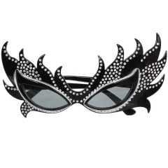 Taşlı Göz Kamaştıran Gecenin Yıldızı Siyah Parti Alev Gözlük