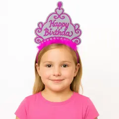 Pembe Happy Birthday Doğum Günü Prenses Tacı