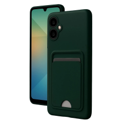Samsung Galaxy A07 4g Kelvin Kartvizitli Silikon - Koyu Yeşil
