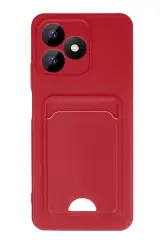 Newface Realme Note 50 4g Kılıf Kelvin Kartvizitli Silikon - Kırmızı