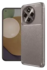 Newface Tecno Spark 30 Pro Kılıf Auto Focus Karbon Kapak - Gri