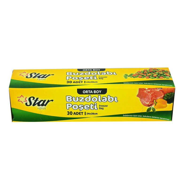 Buzdolabı Poşeti Orta Boy 24x38 Cm 30 Adet