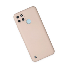 Realme C25y Kılıf Nano İçi Kadife Silikon - Pudra