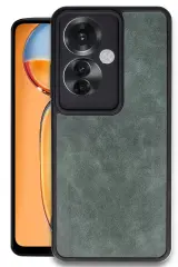 Newface Oppo Reno 11f Kılıf Aras Deri Kapak - Koyu Yeşil
