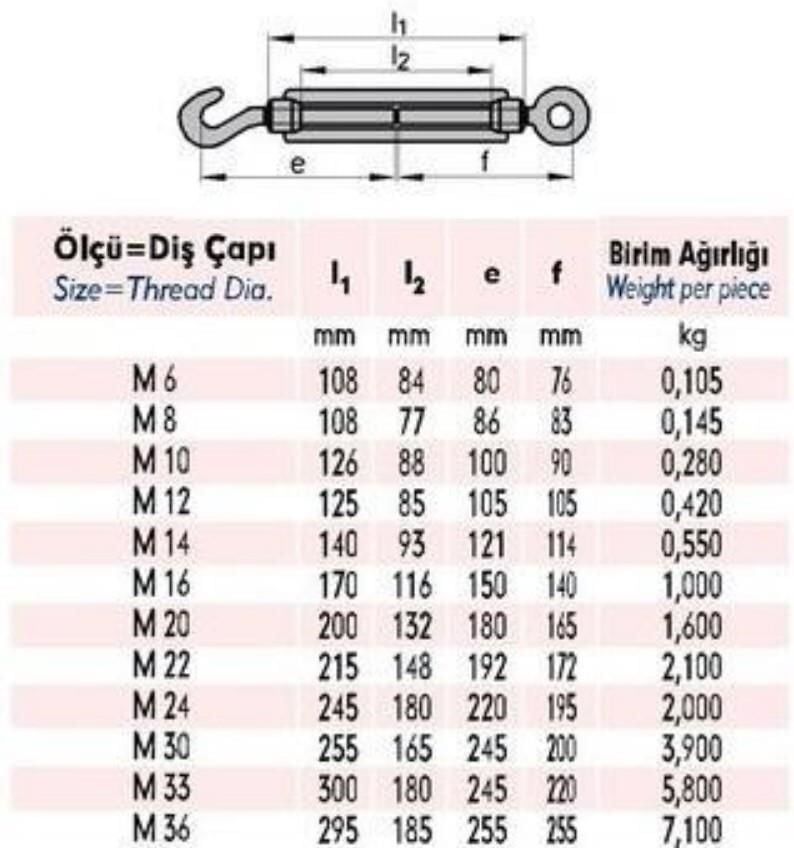 M8 Çektirme ( 4 Adet )