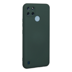 Realme C25y Kılıf Nano İçi Kadife Silikon - Koyu Yeşil