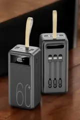 Powerbank 60.000 Mah 4 Portlu Uzun Şarj Süreli Dijital Göstergeli