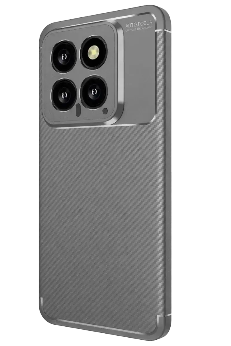 Newface Xiaomi Mi 14t Kılıf Auto Focus Karbon Kapak - Gri