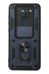 Newface Xiaomi Redmi Note 9 Kılıf Pars Lens Yüzüklü Silikon - Lacivert