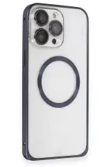 Joko İphone 15 Pro Max Kılıf Metal Bumper Magneticsafe Kapak - Lacivert