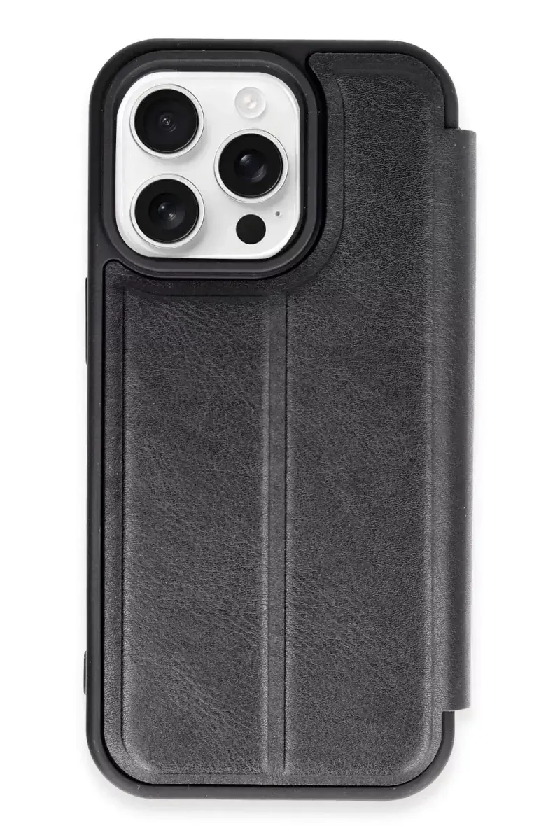 Newface İphone 14 Pro Max Kılıf Flip Cover - Siyah
