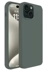 Newface İphone 15 Kılıf First Silikon - Koyu Yeşil