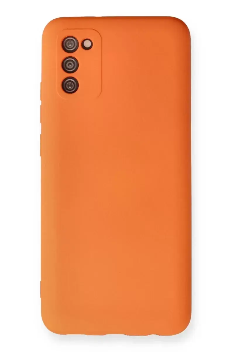 Newface Samsung Galaxy A03s Kılıf Nano İçi Kadife Silikon - Turuncu