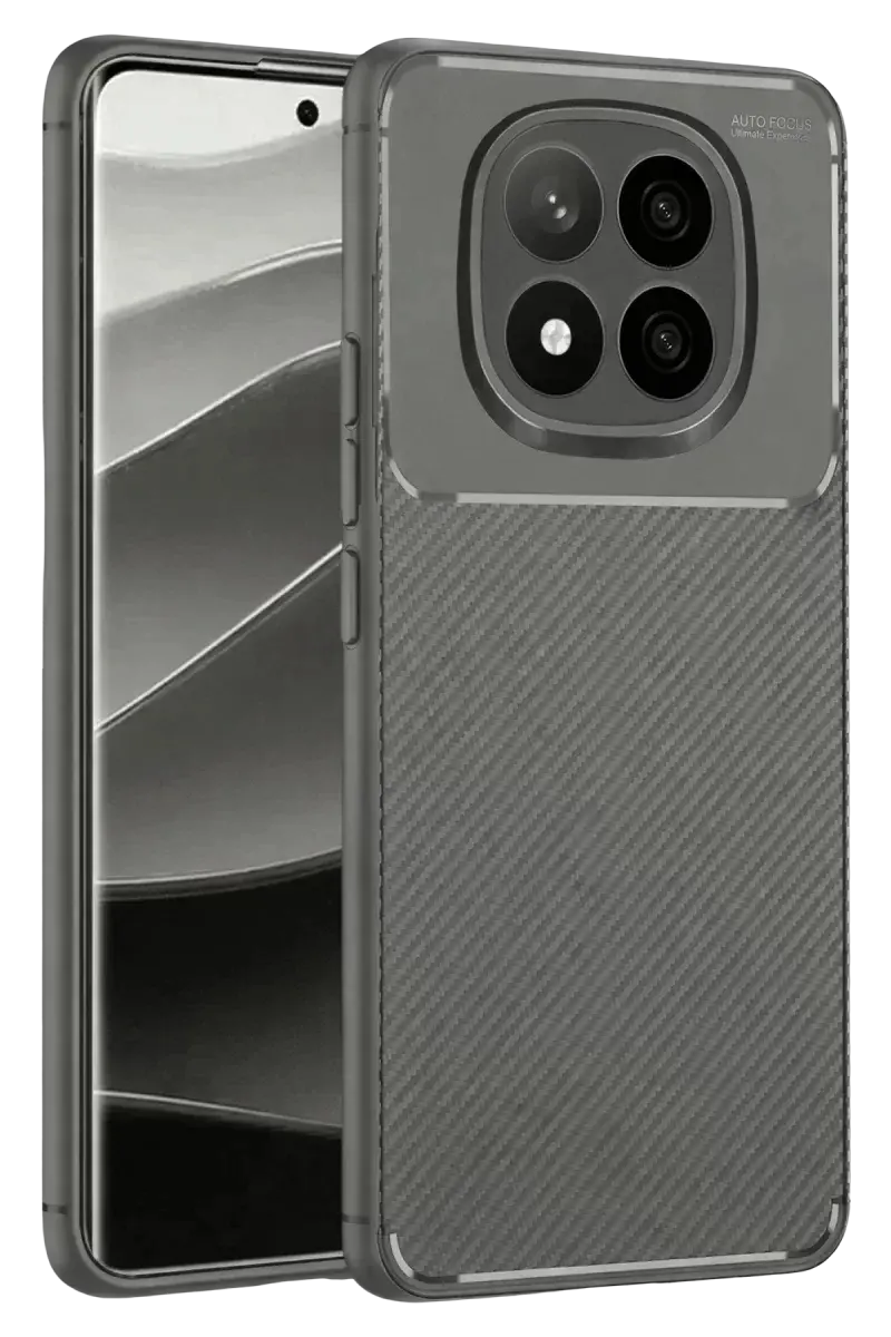 Newface Xiaomi Redmi Note 14 Pro Plus Kılıf Auto Focus Karbon Kapak - Gri