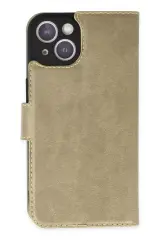 Newface Apple İphone 14 Plus Kılıf Trend S Plus Kapaklı Kılıf - Gold