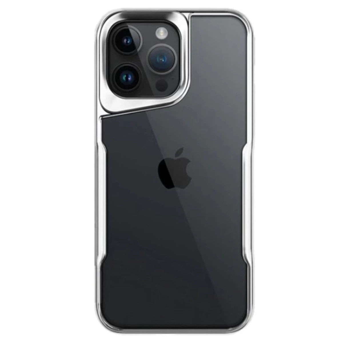 İphone 14 Pro Max Kılıf Boyi Silikon Kapak - Gümüş