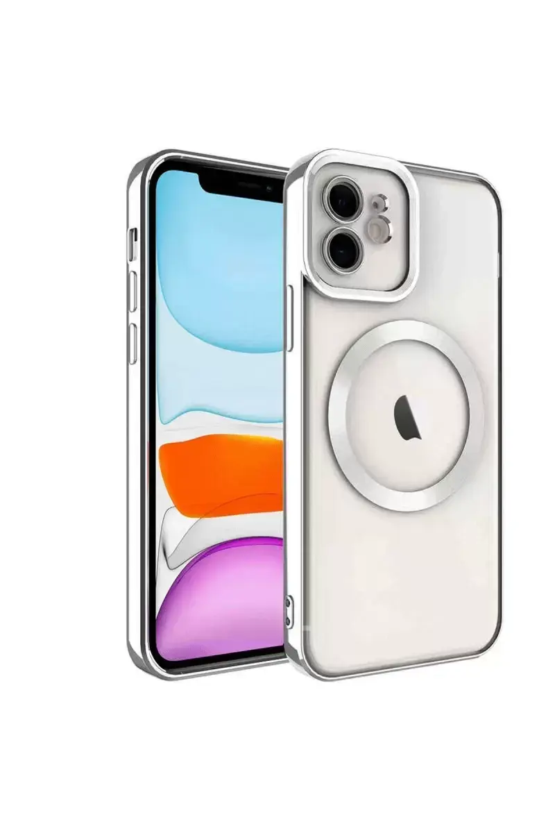 Newface İphone 12 Kılıf Kross Magneticsafe Kapak - Gümüş