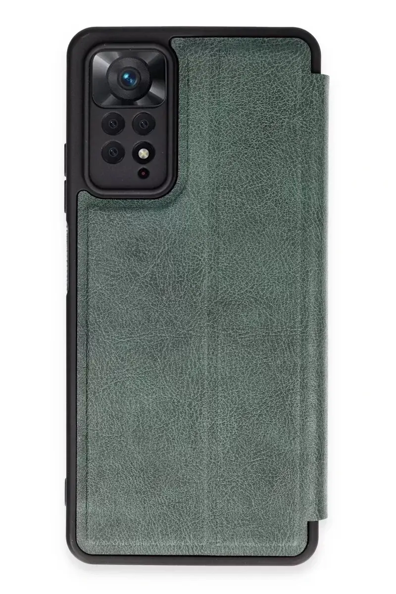 Newface Xiaomi Redmi Note 12 Pro 4g Kılıf Flip Cover - Koyu Yeşil