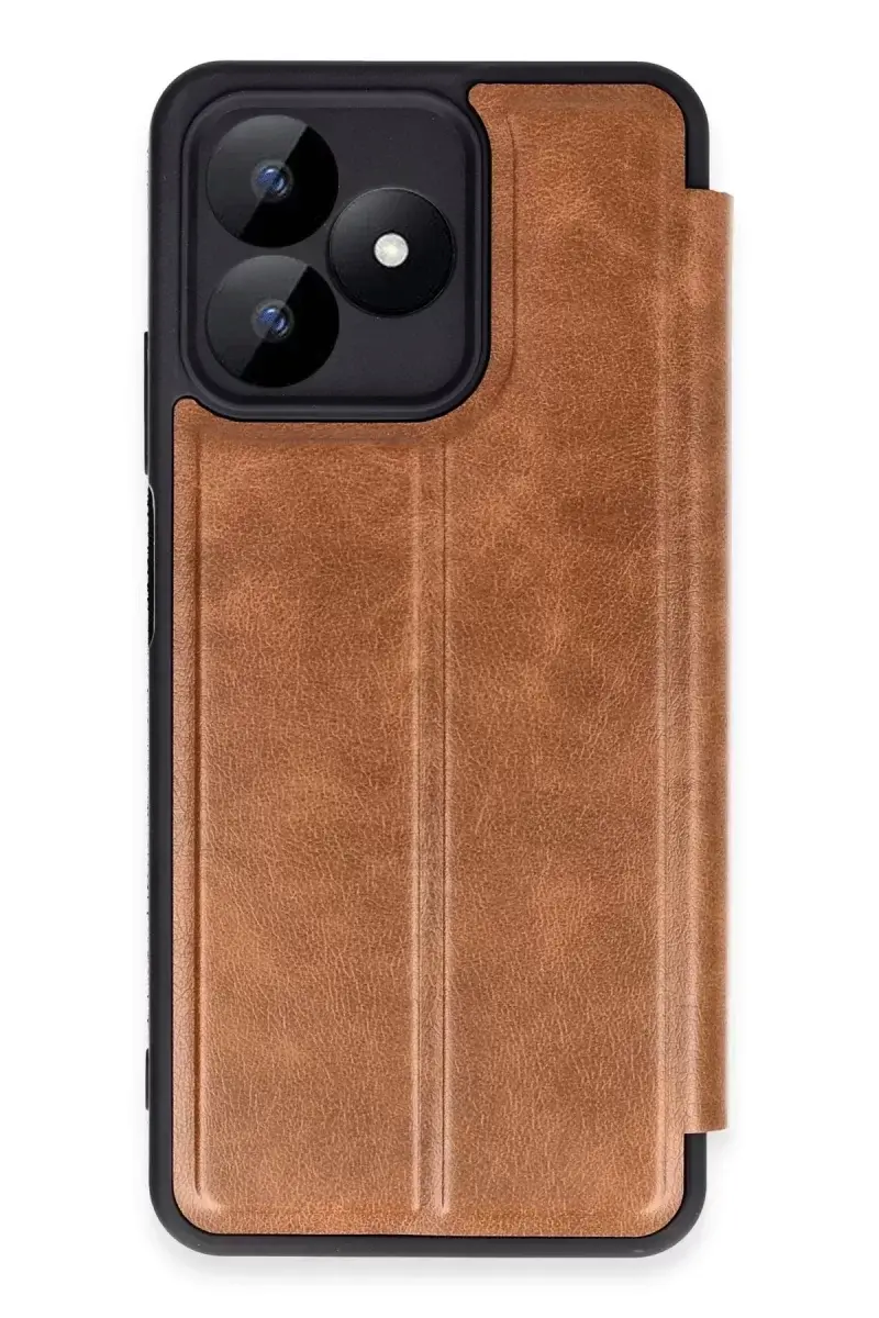 Newface Realme Note 50 4g Kılıf Flip Cover - Taba