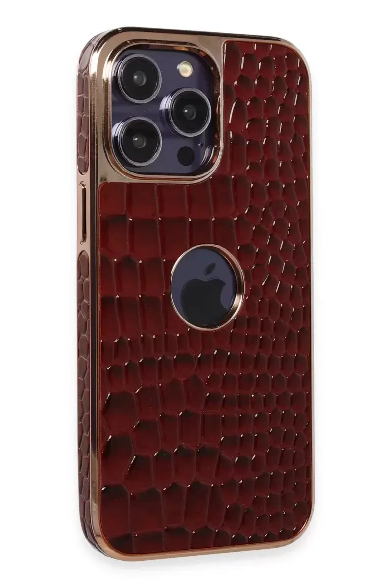 Newface İphone 13 Pro Max Kılıf Snake Kapak - Bordo