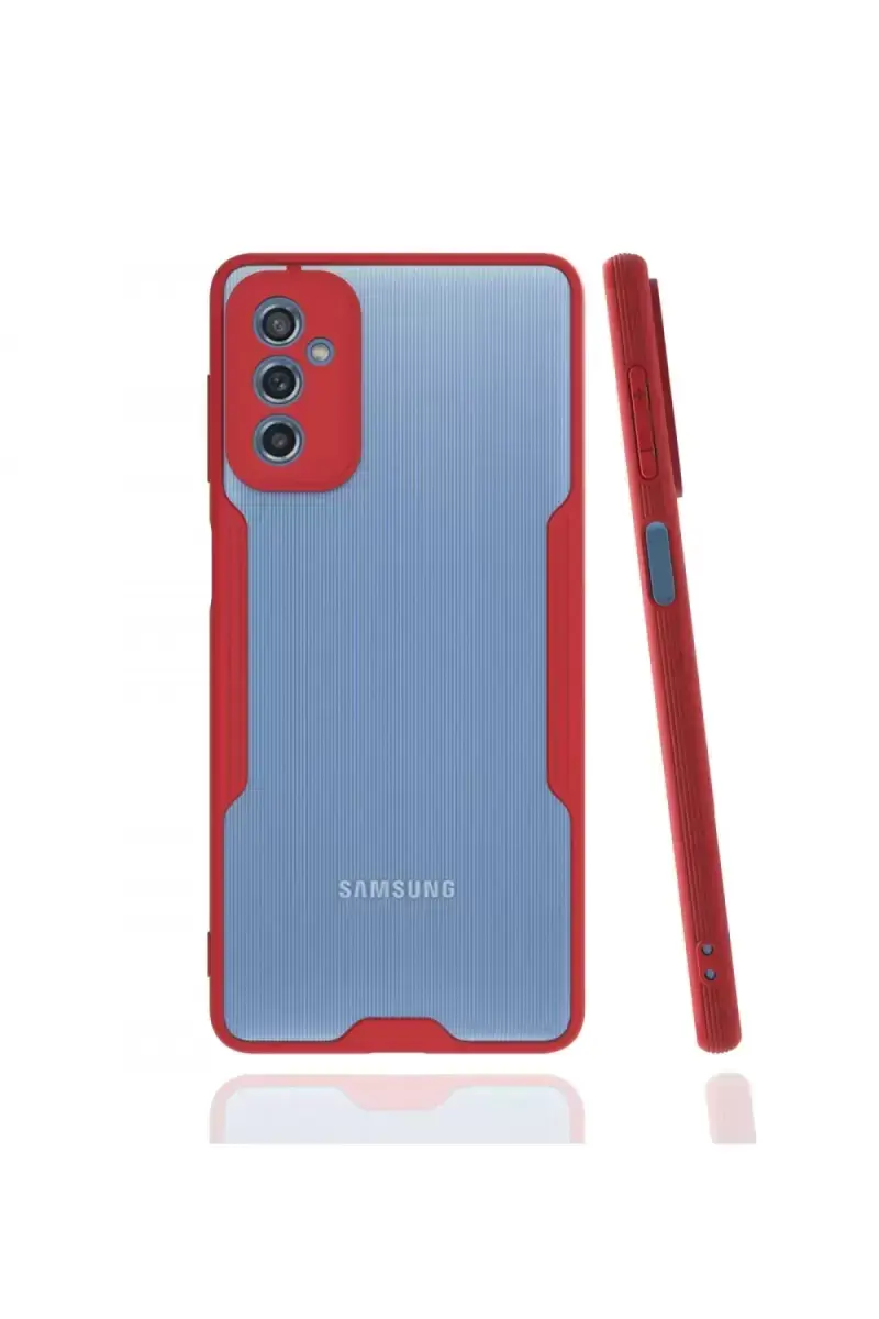 Newface Samsung Galaxy M52 5g Kılıf Platin Silikon - Kırmızı