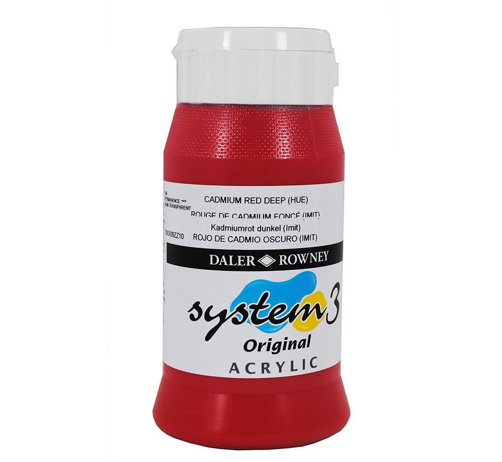 System 3 Akrilik Boya 500ml N:504 Cadmium Red Deep Hue