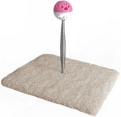 Yaylı Toplu Hacıyatmaz Kedi Aktivite Oyuncağı 16-20 cm Krem Rengi