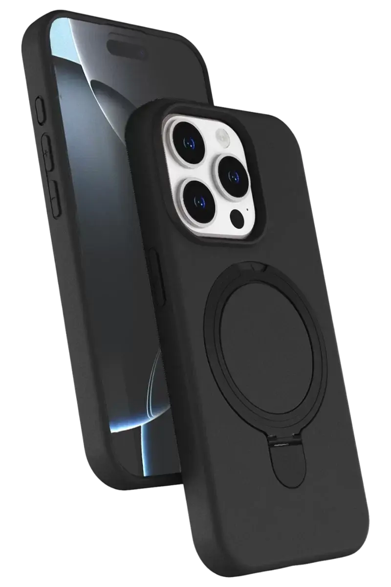 Newface Apple İphone 15 Pro Max Regal Magsafe Standlı Kapak - Siyah