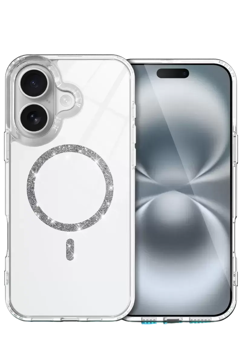 Newface Apple İphone 16 Plus Live Diamond Magsafe Kapak - Şeffaf