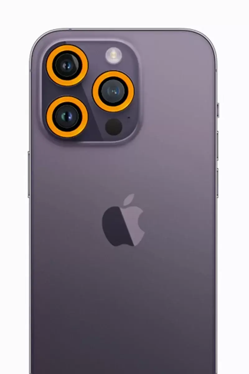 Newface Apple İphone 12 Pro Neon Fosforlu Kamera Lens - Sarı