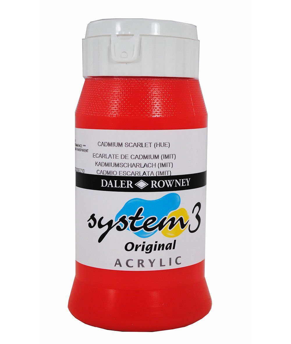System 3 Akrilik Boya 500ml N:511 Cadmium Scarlet Hue