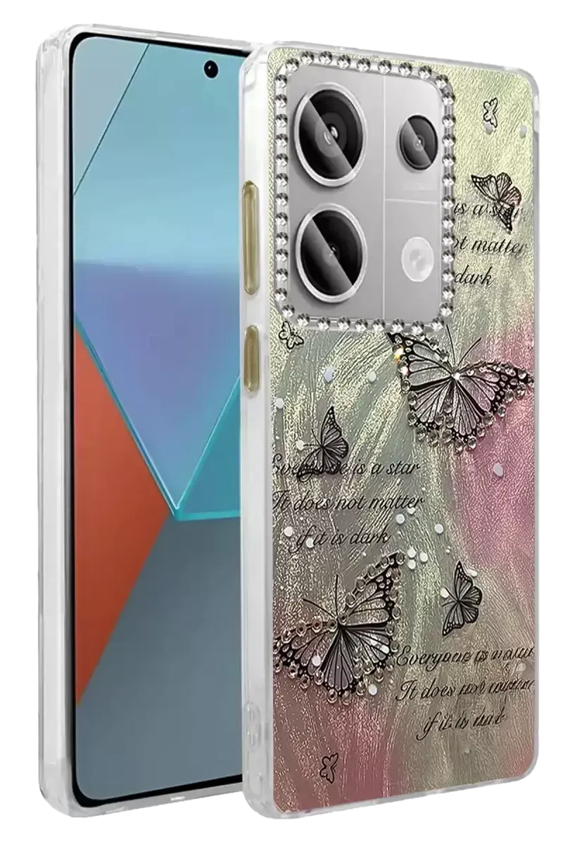 Newface Xiaomi Redmi Note 13 Pro 4g Kılıf Blade Aynalı Desenli Kapak - Desen 6