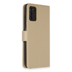 Samsung Galaxy A03s Kılıf Trend S Plus Kapaklı Kılıf - Gold