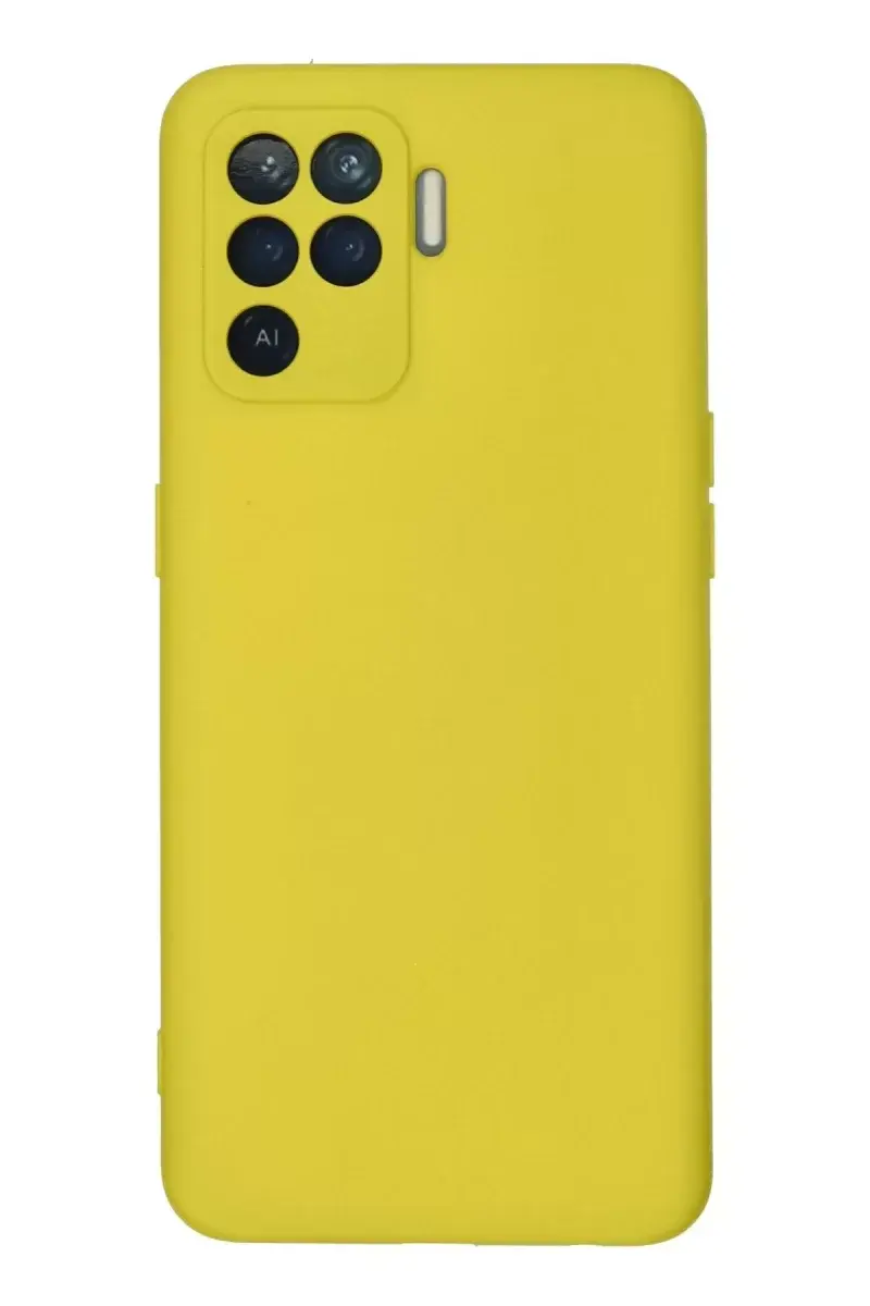 Newface Oppo Reno 5 Lite Kılıf Nano İçi Kadife Silikon - Sarı