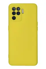 Newface Oppo Reno 5 Lite Kılıf Nano İçi Kadife Silikon - Sarı