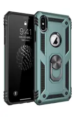 Newface İphone Xs Max Kılıf Sofya Yüzüklü Silikon Kapak - Yeşil