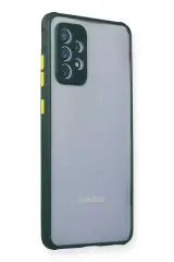 Newface Samsung Galaxy A72 Kılıf Miami Şeffaf Silikon - Koyu Yeşil