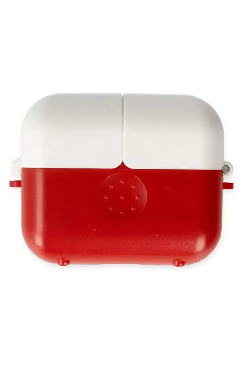 Newface Apple Airpods 3 (3.nesil) Basmalı Kılıf - Kırmızı-beyaz