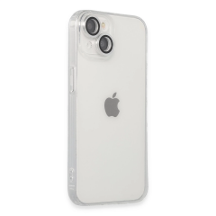 İphone 14 Kılıf Luko Lens Silikon - Gümüş