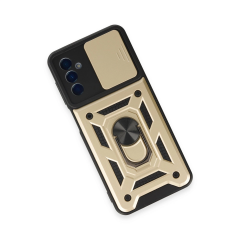 Samsung Galaxy A14 4g Kılıf Pars Lens Yüzüklü Silikon - Gold