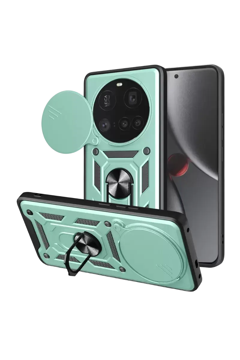 Newface Xiaomi Mi 15 Ultra Kılıf Pars Lens Yüzüklü Silikon - Yeşil