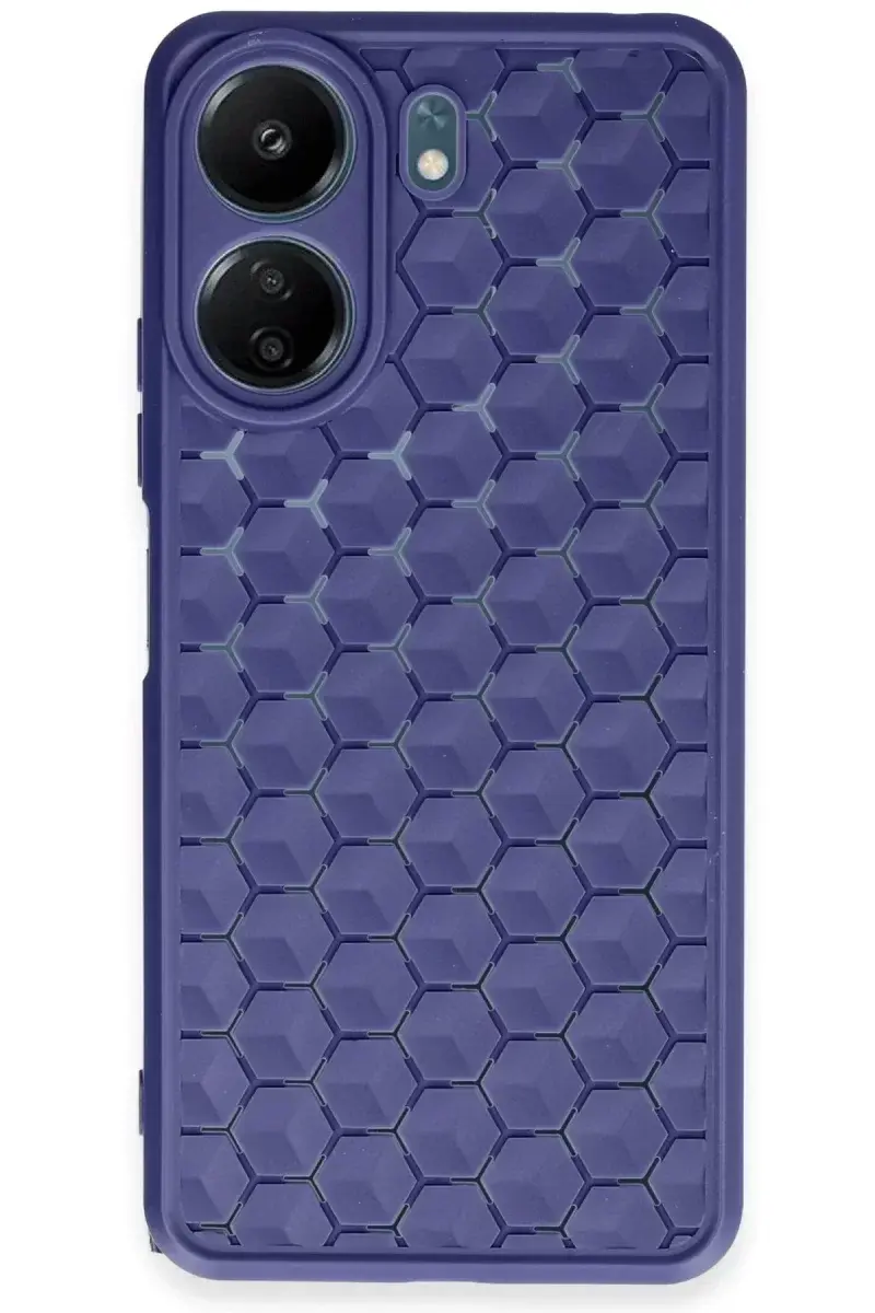 Newface Xiaomi Redmi 13c Kılıf Petek Silikon Kapak - Lacivert